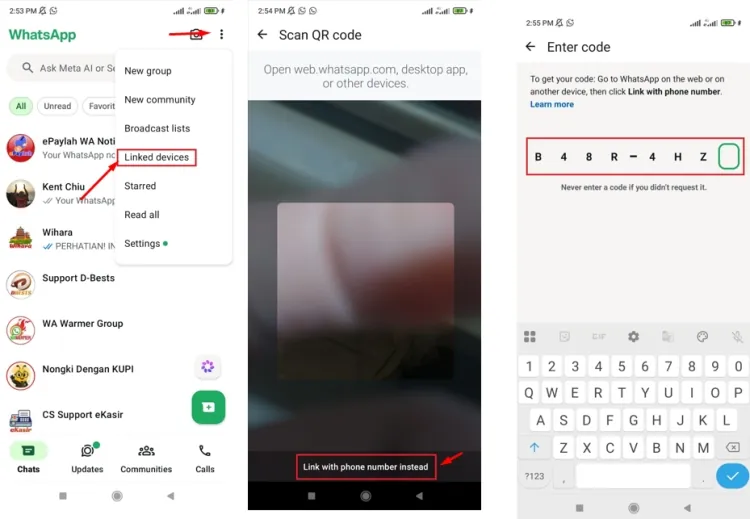 UWA Hubungkan Perangkat WhatsApp Pairing Code