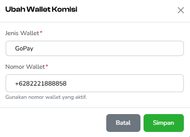 Edit Nomor GoPay